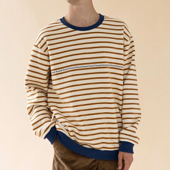 Bound Other - 𝅺BOUND Cream x Camel Contrast Stripe Sweater NWT